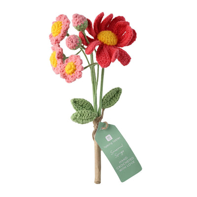 Pink Daisy Crochet Sprigs - 18cm - 2 Pack | Summer Decor |