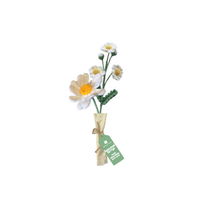 White Daisy Crochet Sprigs - 18cm - 2 Pack