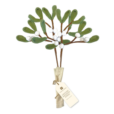 Botanical Mistletoe Christmas Crochet Sprigs - 2 Pack