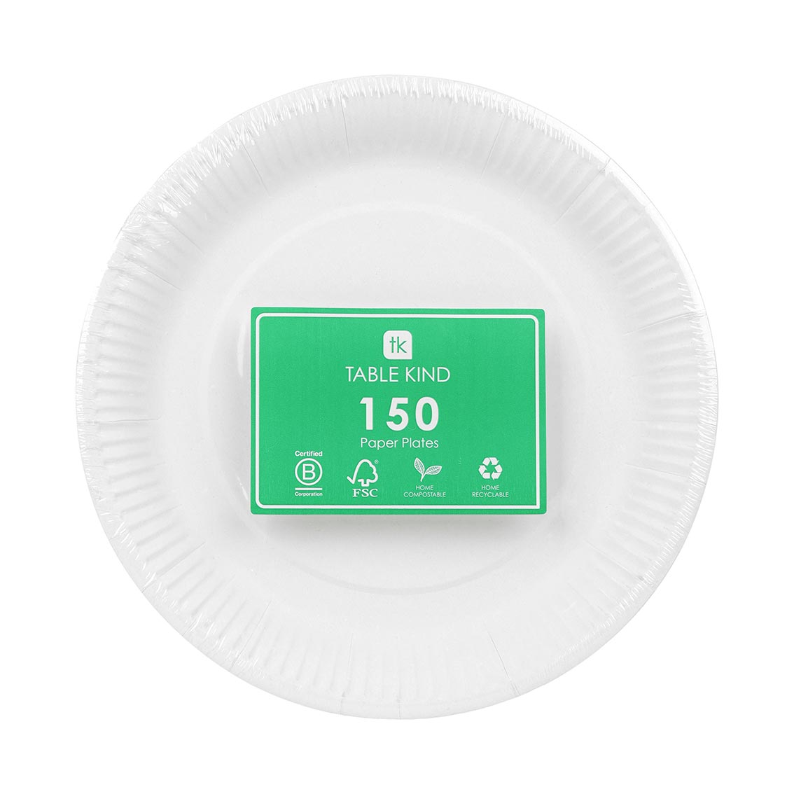 Table Kind White Paper Plates - 150 Pack