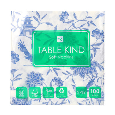 Table Kind Chinoiserie Paper Napkins - 100 Pack