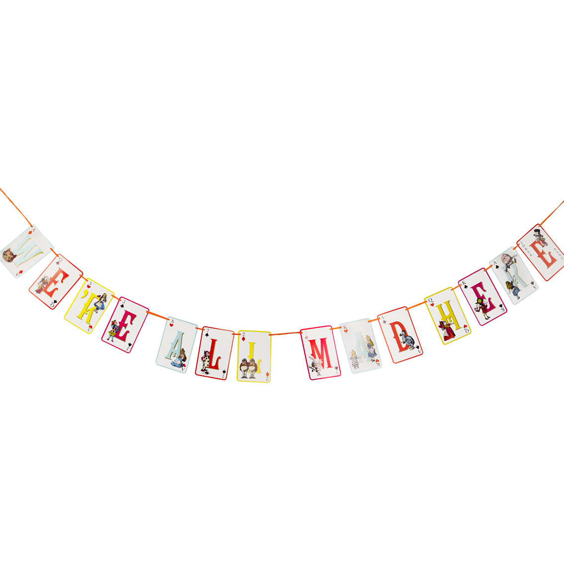 Alice in Wonderland Bright Multi Coloured Double Sided Bunting - 3m