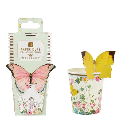 Truly Fairy Paper Cups with Butterfly Detail - 12 Pack