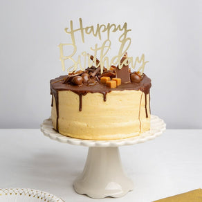 Luxe Gold Happy Birthday Cake Topper