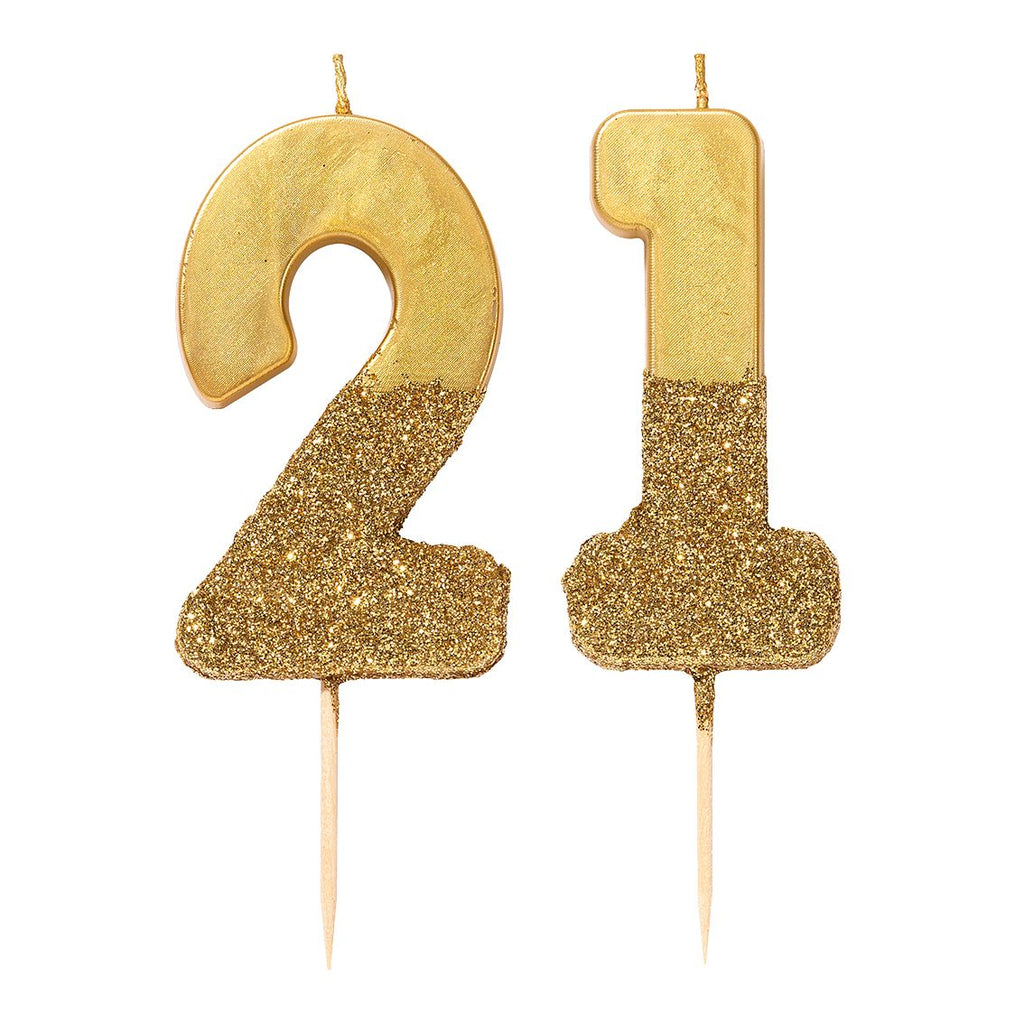 We Heart Birthdays Gold Glitter Number Candle 1