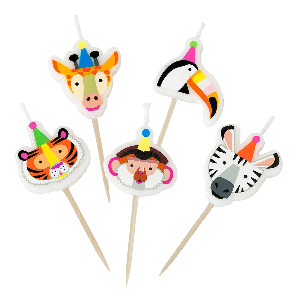 Party Animals Birthday Candles - 5 Pack