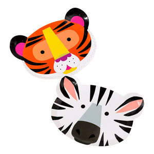 Party Animals Paper Face Plates - 12 Pack