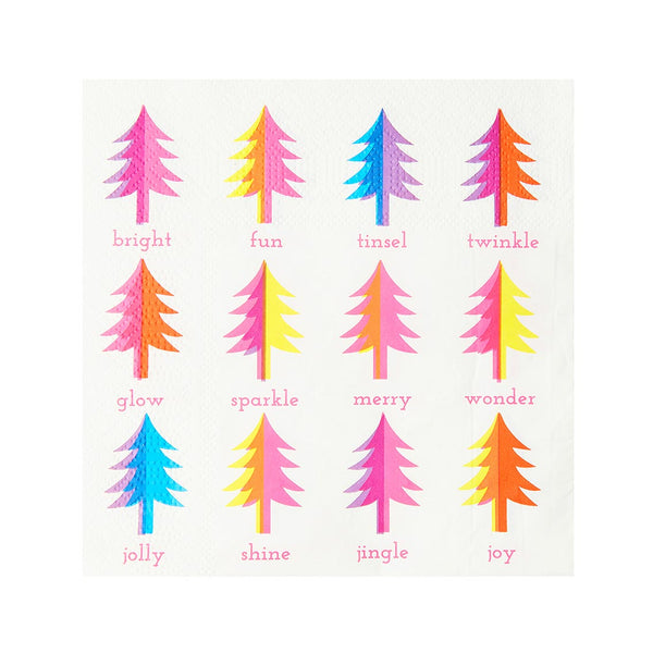 Bright Trees Christmas Paper Napkins - 20 Pack