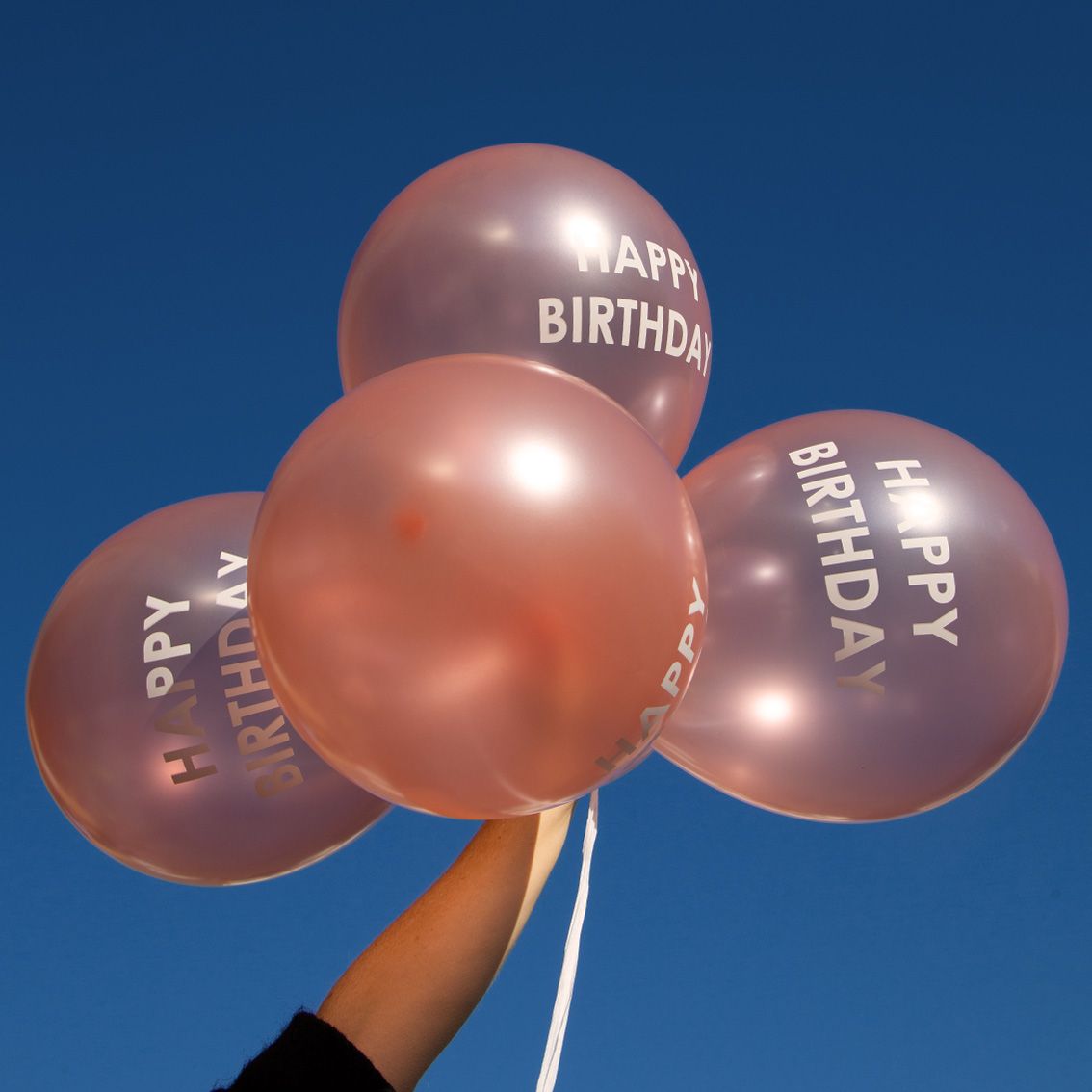 Rose Gold Happy Birthday Balloons