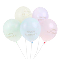Pastel Happy Birthday Balloons