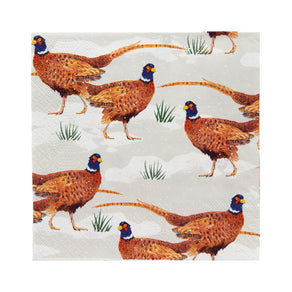 Botanical Pheasant Recyclable Christmas Napkins - 20 Pack