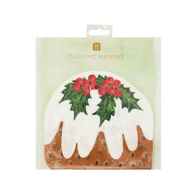 Image - Botanical Holly Shaped Pudding Napkin 16 Pack