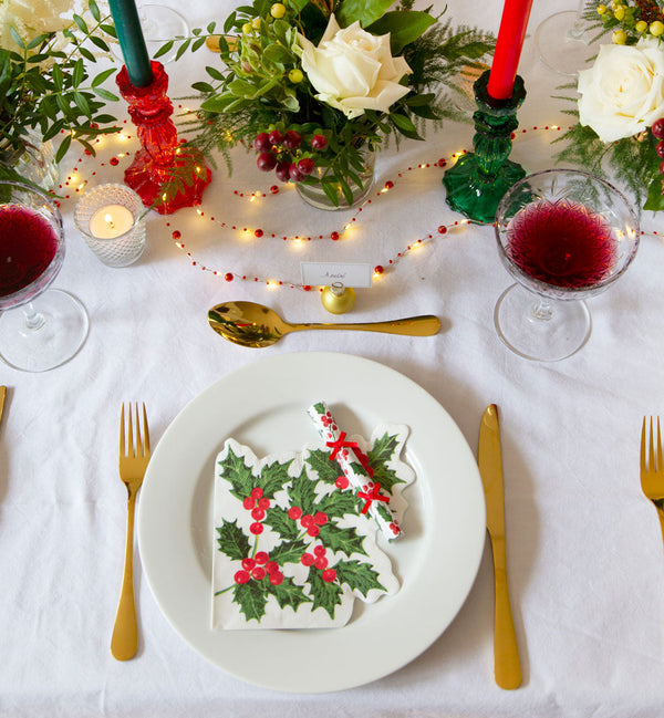 Botanical Holly Christmas Saucer Crackers - POS Unit