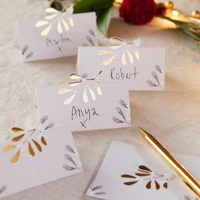 Botanical Mistletoe Place Cards - 12 Pack