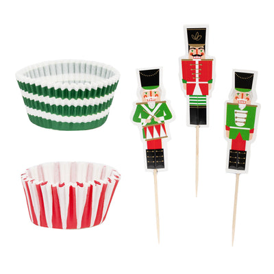 Botanical Nutcracker Cake Cases and Toppers - 24 Set