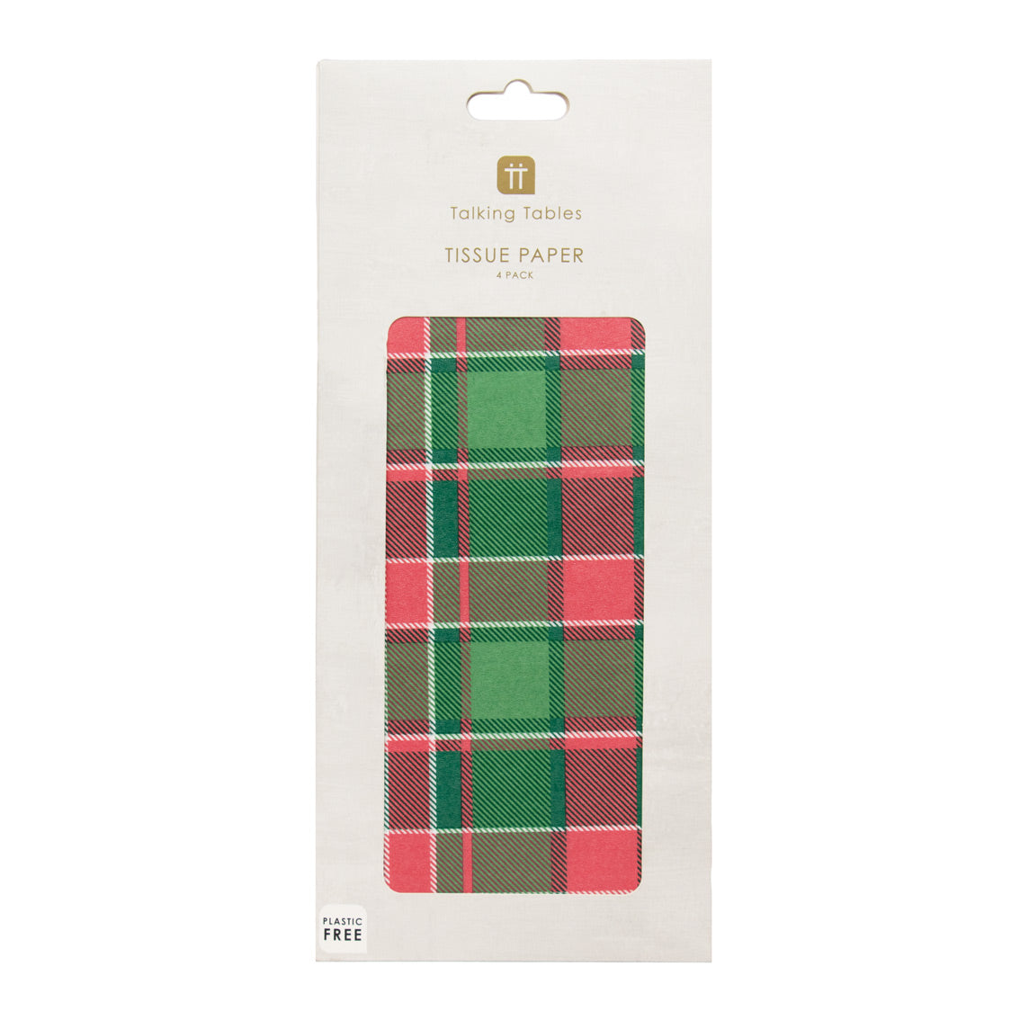 Red & Green Tartan Tissue Paper - 4 Sheets