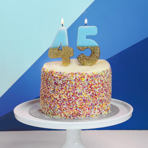 Blue Glitter Number Birthday Candles Starter Set - 0-9