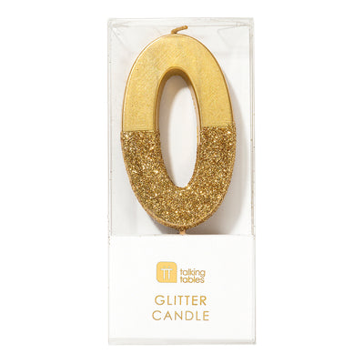 Image - We Heart Birthdays Gold Glitter Number Candle 0