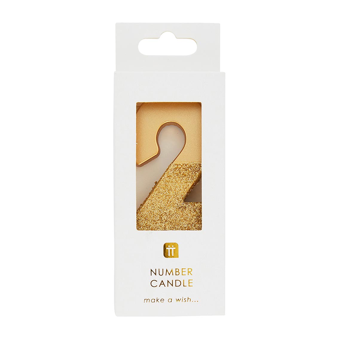 Gold Glitter Number Candle - 2