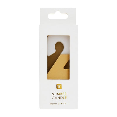 Image - White & Gold Number Candle - 2