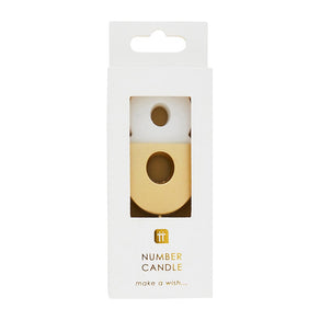 White & Gold Number Candle - 8