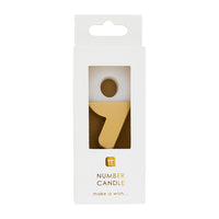 White & Gold Number Candle - 9