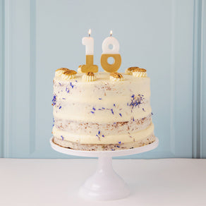 White & Gold Number Candle - 1