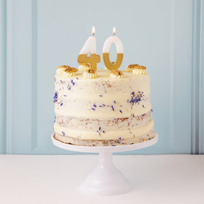 White & Gold Number Candle - 4