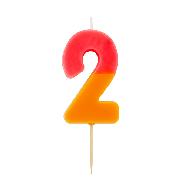 Orange and Pink Number Candle - 2