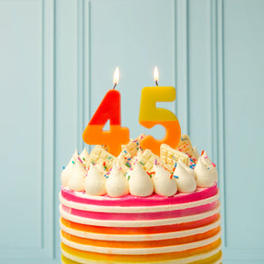 Orange and Yellow Number Candle - 5