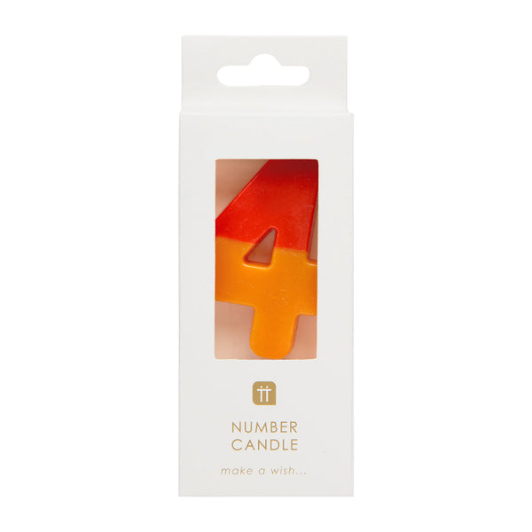 Orange and Multi-coloured Birthday Number Candles Starter Set - 0-9