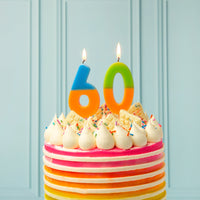 Orange and Green Number Candle - 0