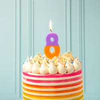 Orange and Purple Number Candle - 8