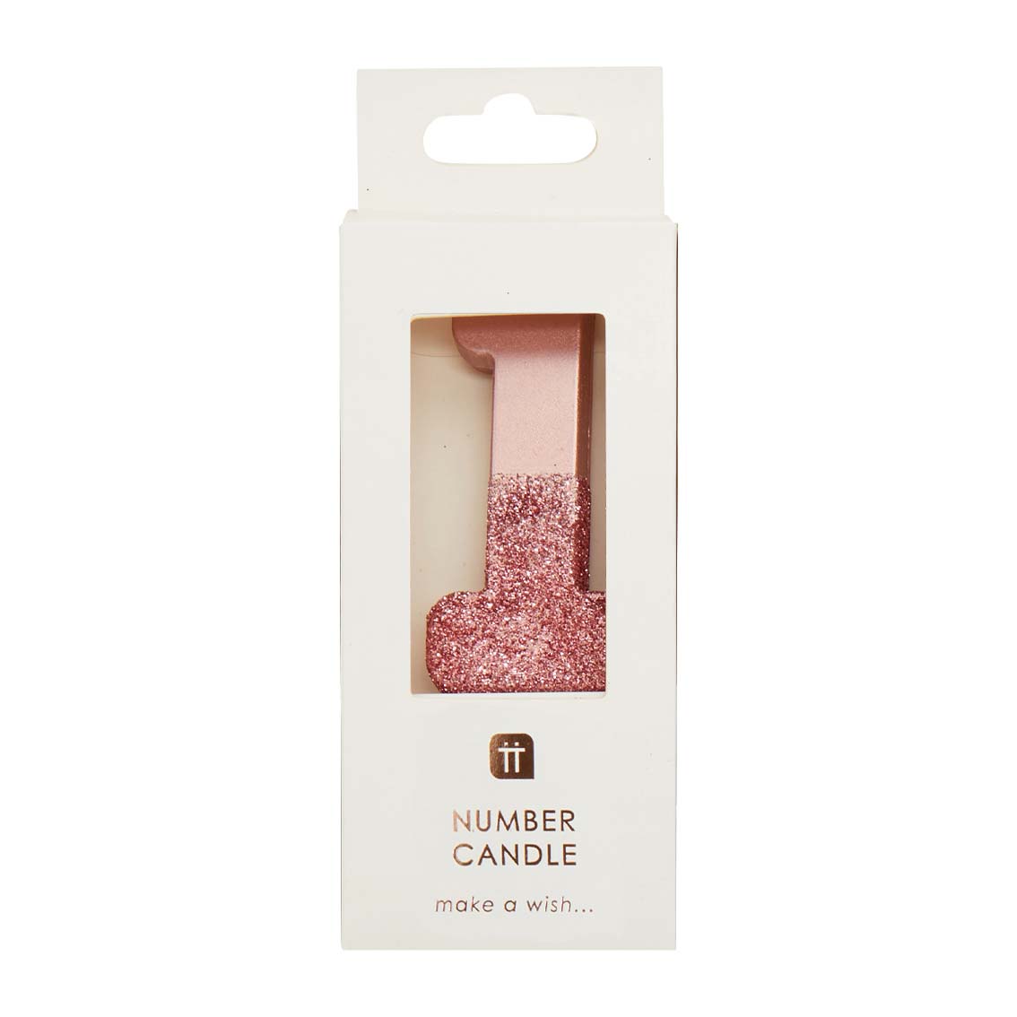 Rose Gold Glitter Number Candle - 1