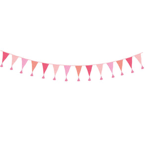 We Heart Birthdays Pink Fabric Cotton Bunting, 3m