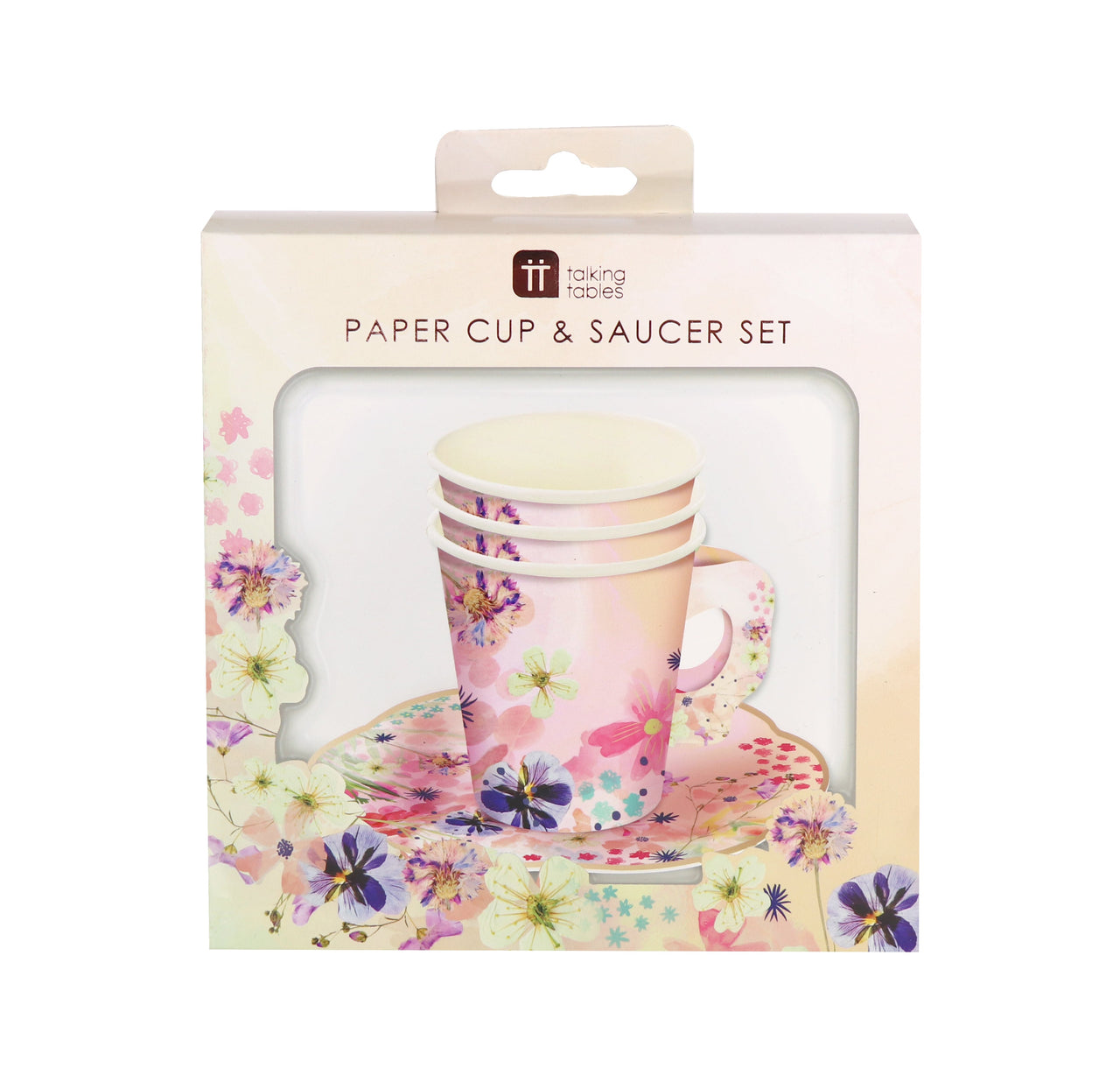 Blossom Girls Floral Cup and Saucer Set - 12 Pack