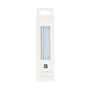 We Heart Blue Birthday Candles, 10cm - 16 Pack