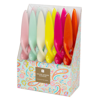 Image - Boho Multicoloured Twist Dinner Candles, POS Unit