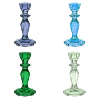 Boho Glass Candle Holder Starter Set, Cool Colours