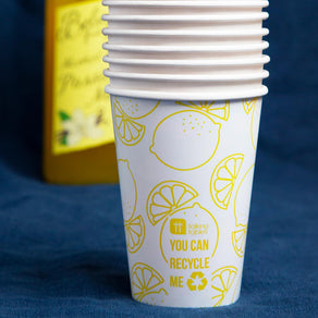 Boho Lemon Paper Cups - 8 Pack