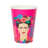 Pink Frida Kahlo Party Cups - 8 Pack