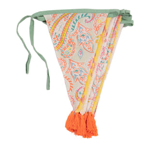 Boho Paisley Cotton Fabric Bunting, 3m