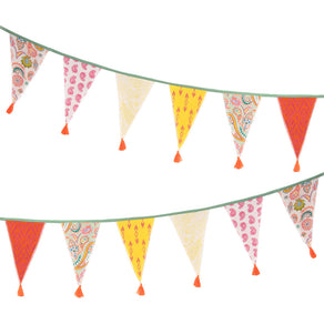 Boho Paisley Cotton Fabric Bunting, 3m