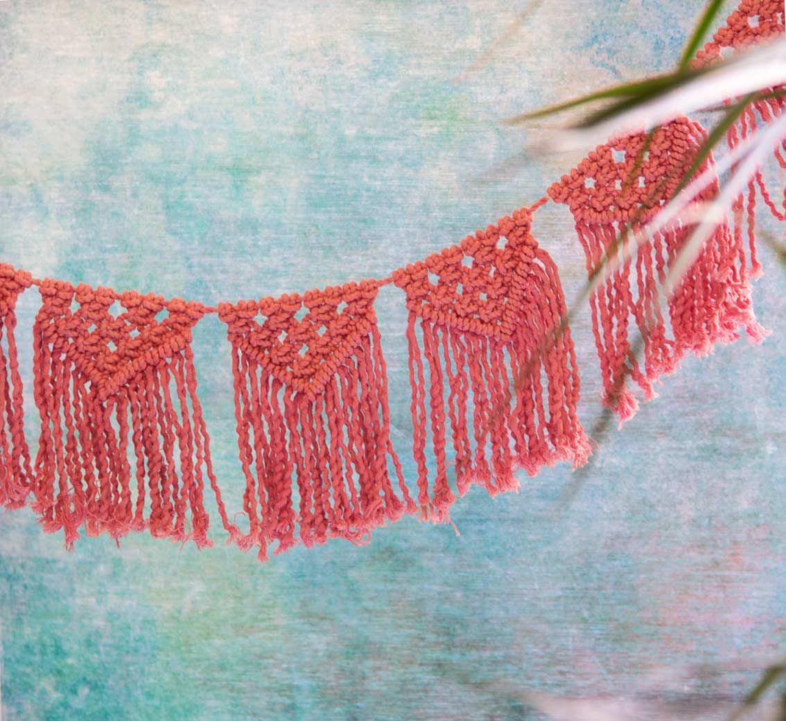 Boho Pink Macrame Garland