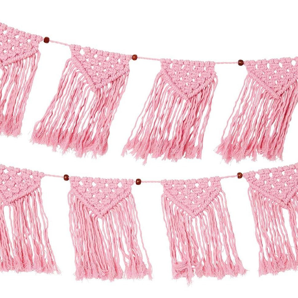 Boho Pink Macrame Garland