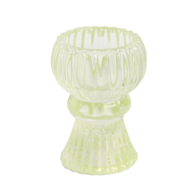 Image - Boho Green Glass Candle Holder, Sml
