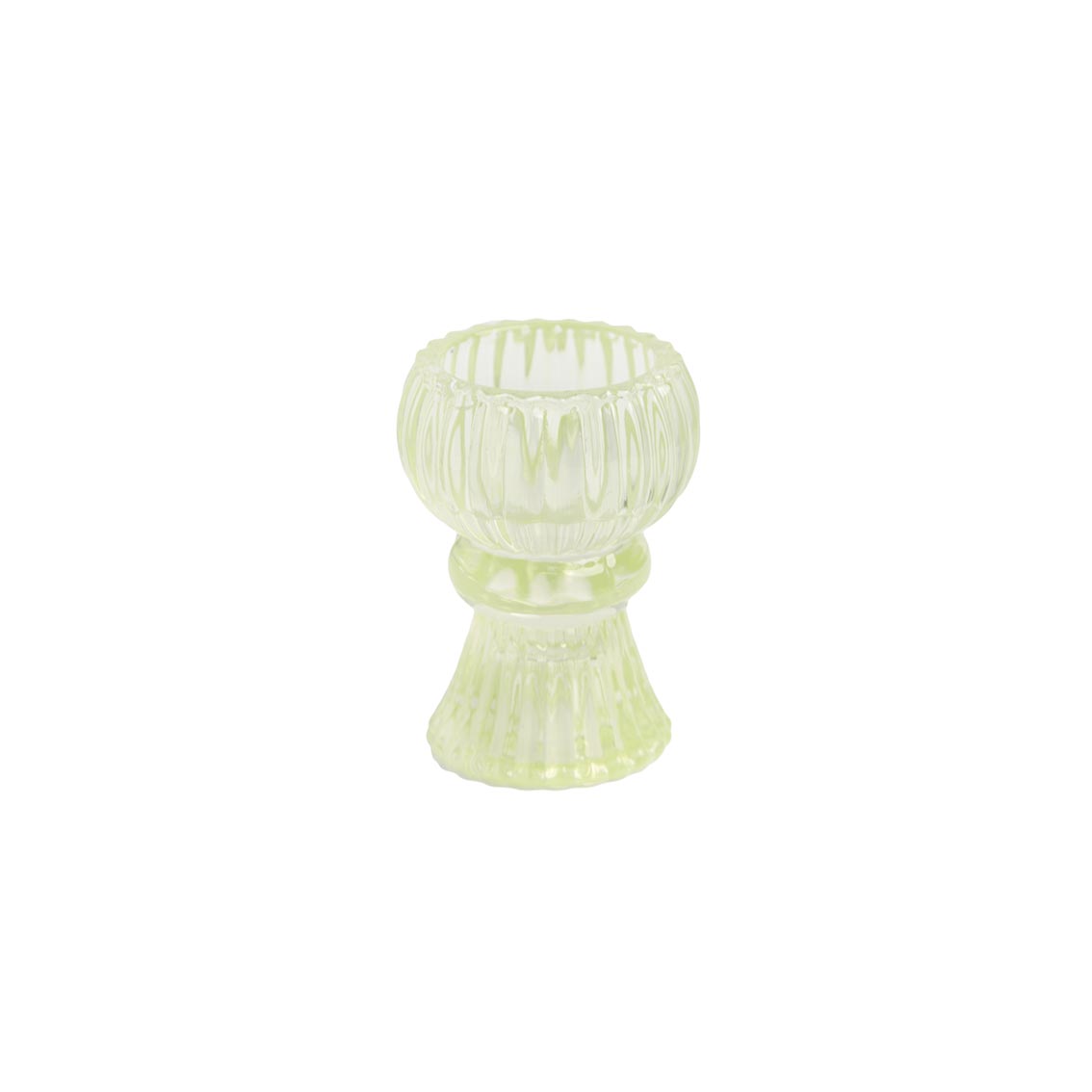 Boho Green Glass Candle Holder, Sml