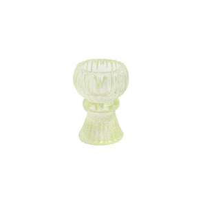 Boho Green Glass Candle Holder, Sml