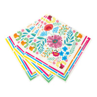 Boho Floral Pink Paper Napkins - 20 Pack