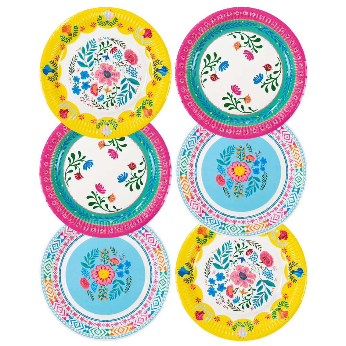 Boho Floral Paper Plates (Pack of 12)